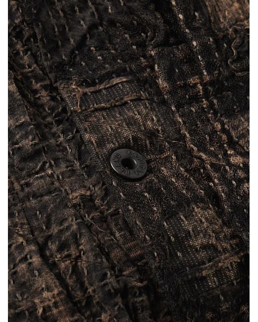 Kapital Boro Jacke aus einer Baumwoll-Leinenmischung in Patchwork- und Distressed-Optik in Black für Herren