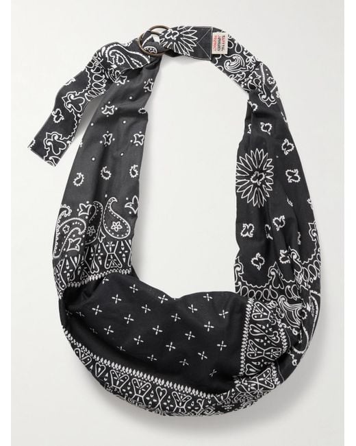 Kapital Black Snufkin Patchwork Bandana-Print Voile Messenger Bag for men