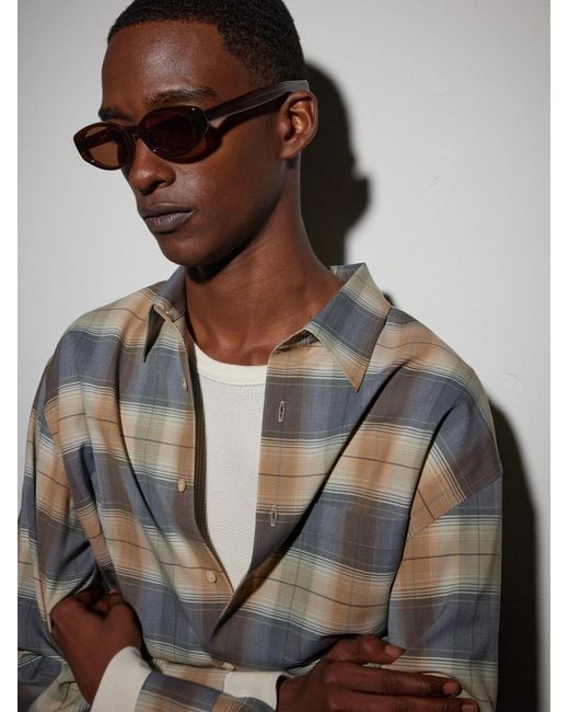 Auralee White Eyevan D-Frame Acetate Sunglasses for men