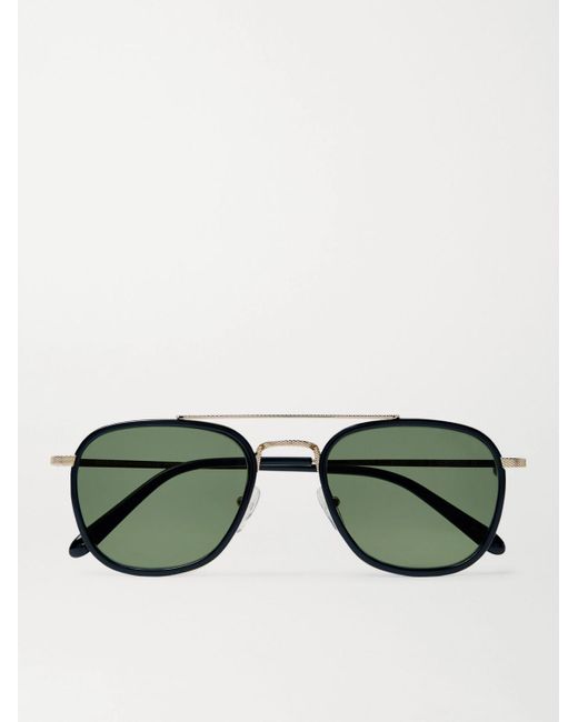 Moscot Black Macher Round-frame Acetate And Gold-tone Sunglasses for men