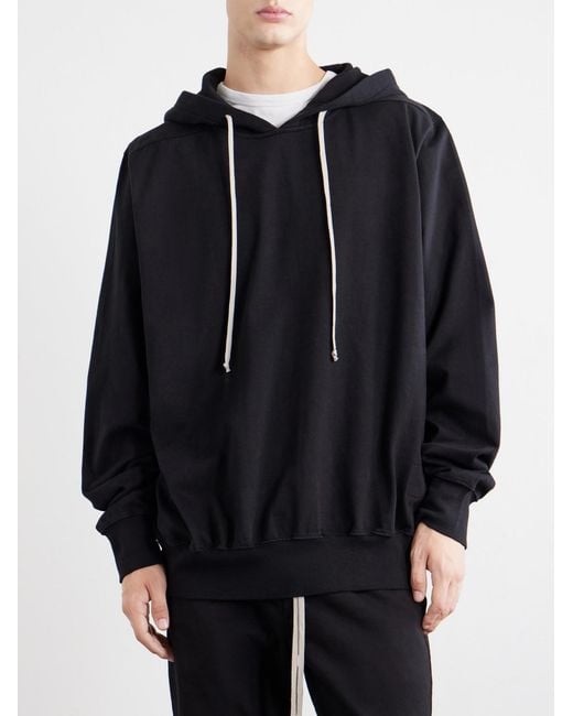 Rick Owens Blue Oversized Cotton-Jersey Hoodie for men
