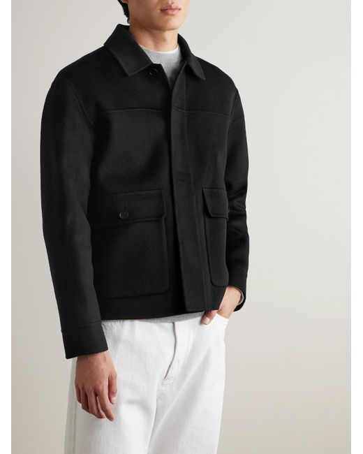 Mr P. Black Double-Faced Cashmere Chore Jacket for men
