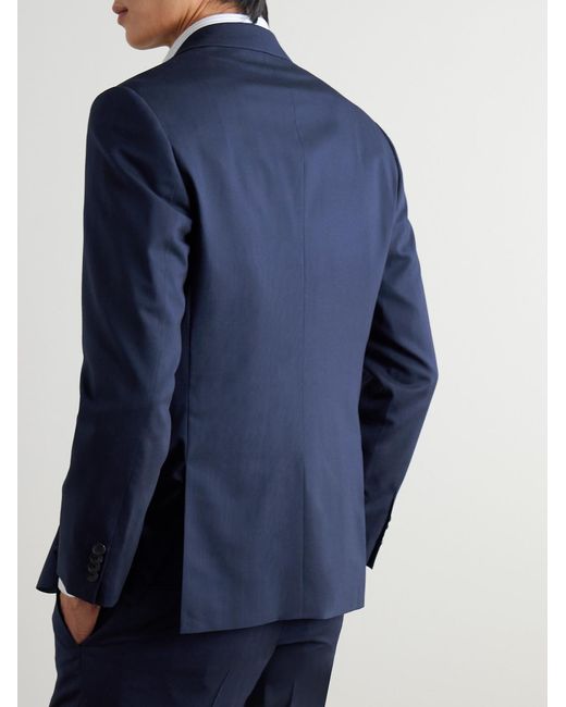 Mr P. Blue Regular-Fit Wool-Blend Suit Jacket for men
