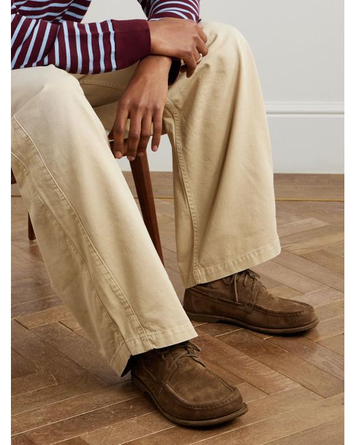 Loewe Brown Paula's Ibiza Campo Suede Boat Shoes for men