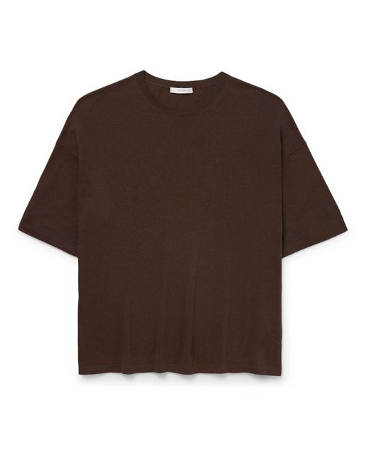 The Row Brown Stockton Silk-Bourette T-Shirt for men