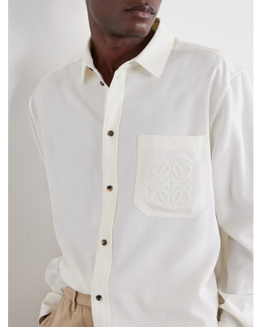 Loewe Natural Paula's Ibiza Anagram-Embroidered Lyocell-Poplin Shirt for men