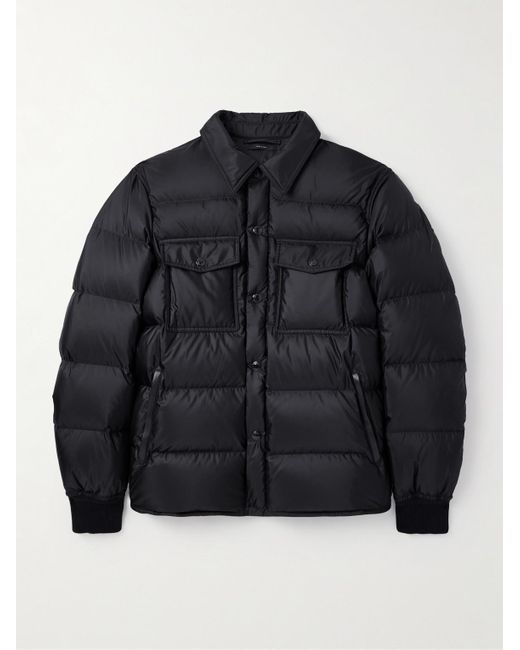 Tom Ford Blue Quilted Shell Down Jacket for men