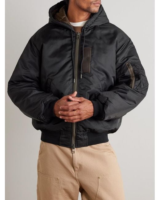 FRIZMWORKS Black Active Ma-1 Padded Shell Hooded Jacket for men