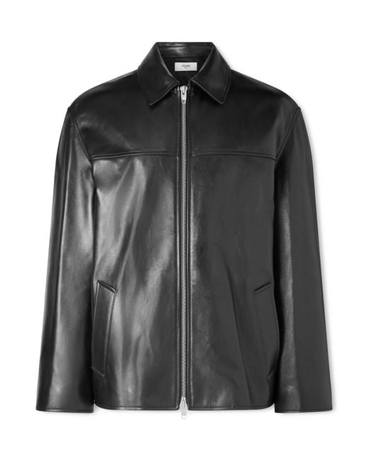 Céline Black Leather Jacket for men