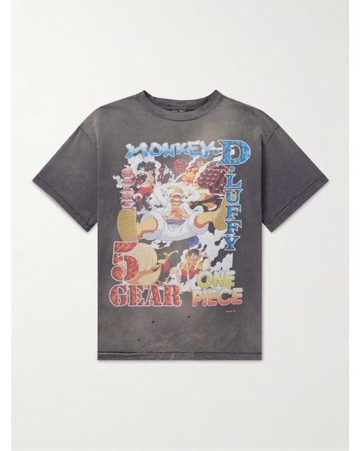 SAINT Mxxxxxx One Piece T-Shirt aus Baumwoll-Jersey mit Print in Distressed-Optik in Gray für Herren