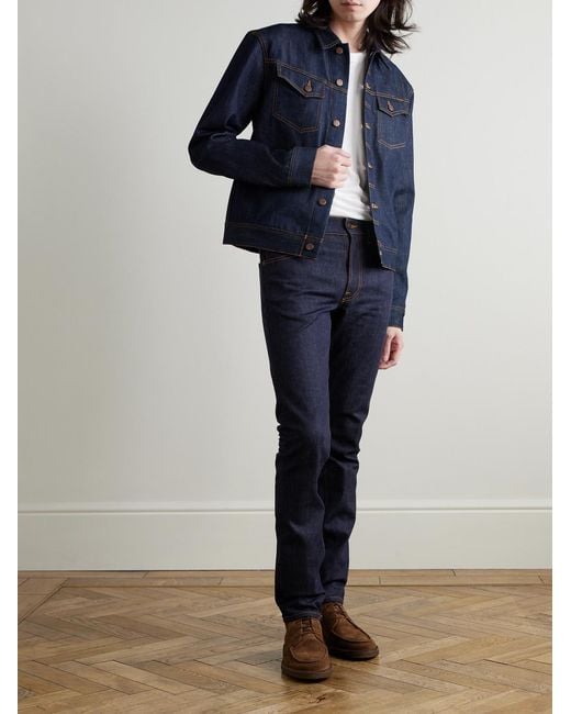 Nudie Jeans Blue Lean Dean Slim-fit Dry Organic Denim Jeans for men