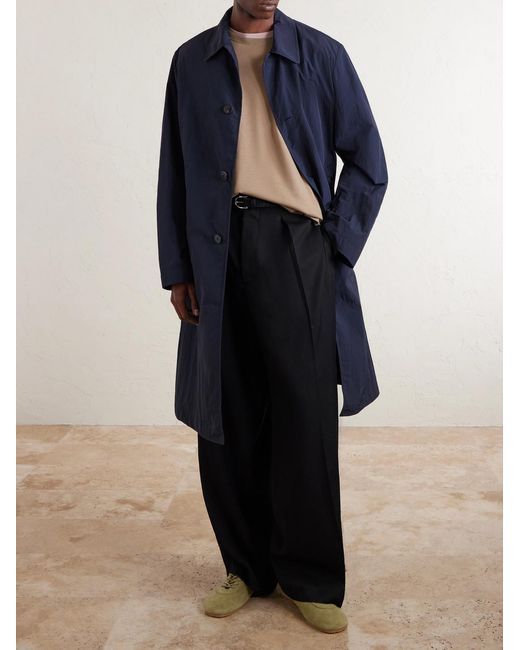 Dries Van Noten Blue Shell Trench Coat for men