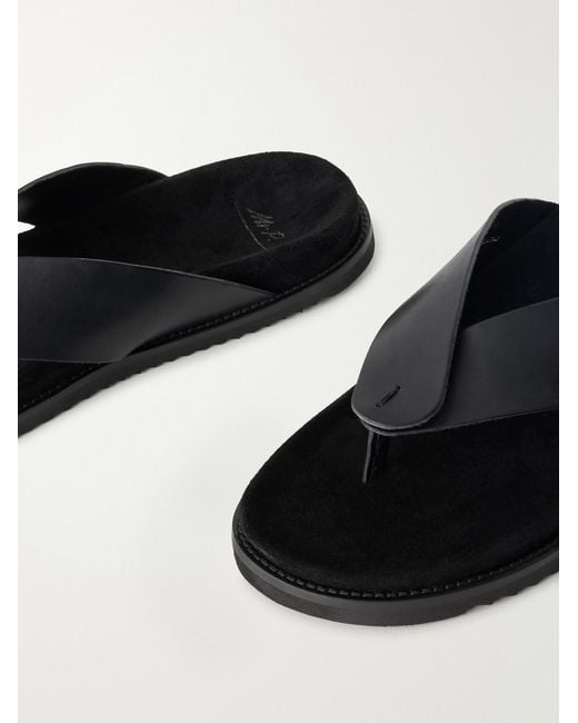 Mr P. White Leather Sandals for men
