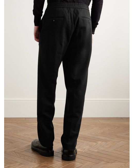 Officine Generale Black Walter Tapered Jersey Trousers for men