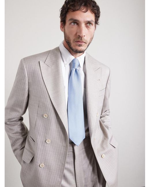 Charvet Blue 8.5Cm Silk-Jacquard Tie for men