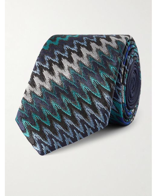 Missoni Blue 7cm Silk-jacquard Tie for men