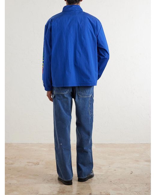 GALLERY DEPT. Blue Wave Logo-Print Shell Half-Zip Jacket for men