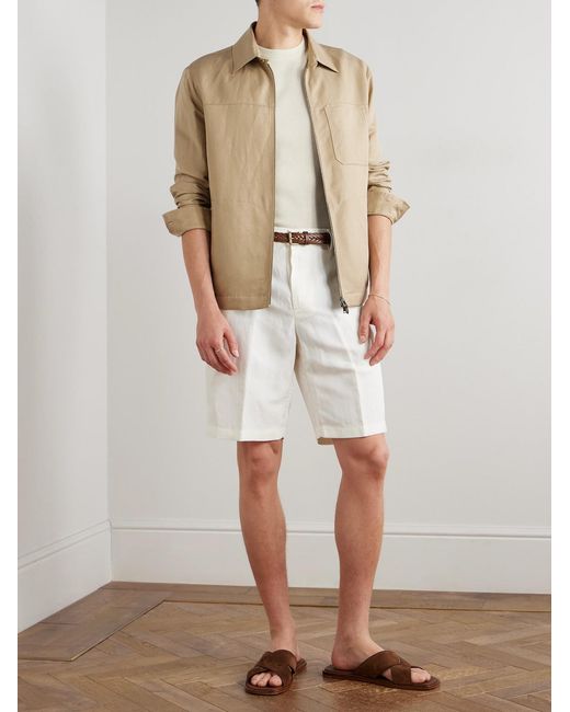 Canali Natural Slim-fit Waffle-knit Cotton And Silk-blend T-shirt for men