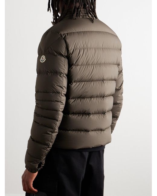 Moncler Brown Grosgrain-trimmed Logo-appliquéd Quilted Shell Down Jacket for men