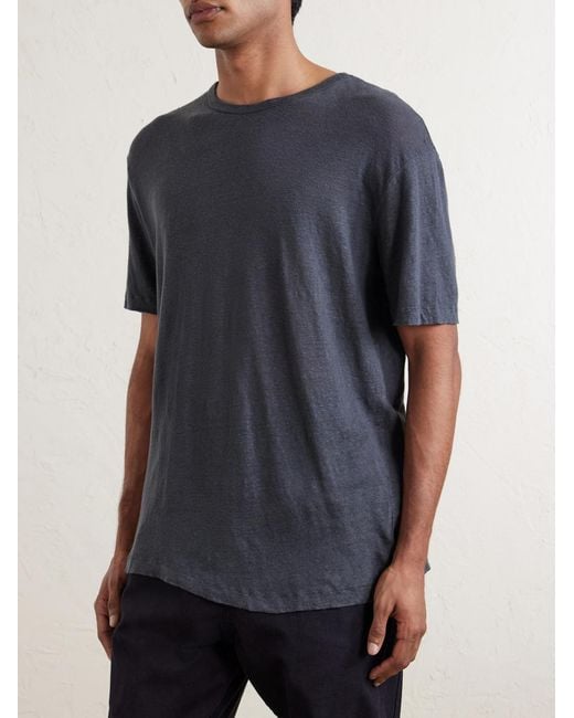 Hartford Blue Linen-jersey T-shirt for men