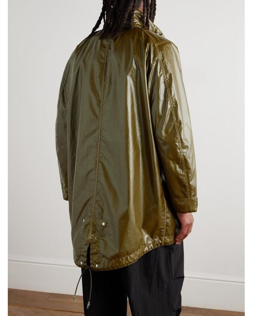 Stone Island Green Garment-Dyed Mussola Gommata Coated Cotton-Shell Parka for men