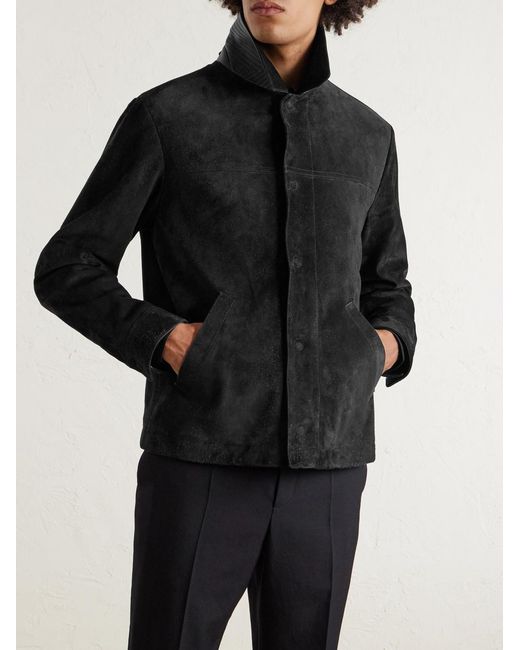 Tom Ford Black Brushed-Suede Chore Jacket for men