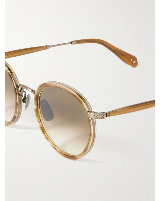 Garrett Leight Natural Wilson X Sun Round-Frame Acetate And-Tone Sunglasses for men