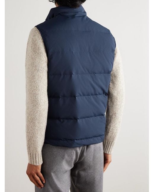Eleventy Blue Quilted Tech Wool-Blend Down Gilet for men
