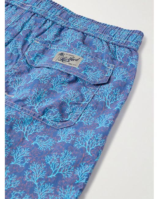 Hartford Gerade geschnittene mittellange Badeshorts mit Print in Blue für Herren