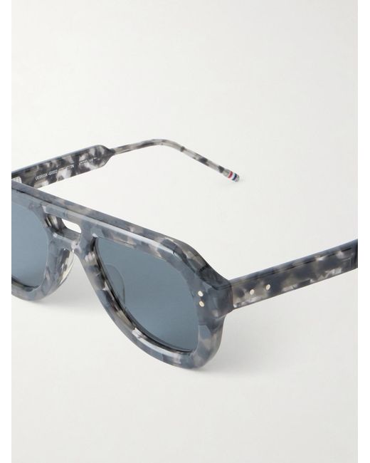 Thom Browne Blue Aviator-Style Tortoiseshell Acetate Sunglasses for men