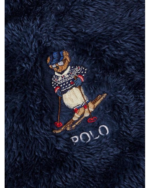 Polo Ralph Lauren Blue Fleece Ski Polo Bear Hoodie for men
