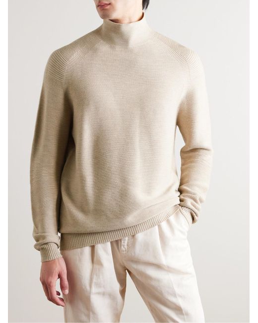 Loro Piana Natural Slim-fit Virgin Wool-blend Rollneck Ski Base Layer for men