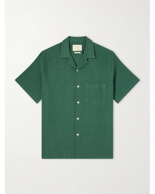 Portuguese Flannel Green Organic Cotton Shirt for men