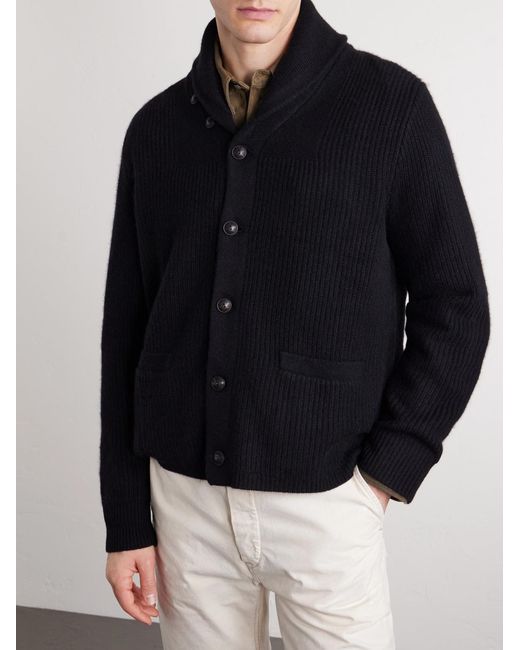 RRL Blue Shawl-Collar Cashmere Cardigan for men