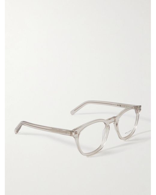 Saint Laurent Natural Round-Frame Recycled-Acetate Optical Lenses for men