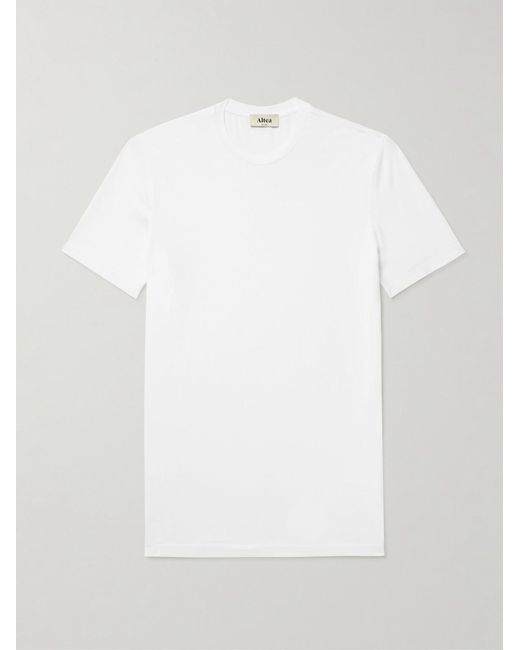 Altea White Lewis Slim-Fit Stretch-Cotton Jersey T-Shirt for men