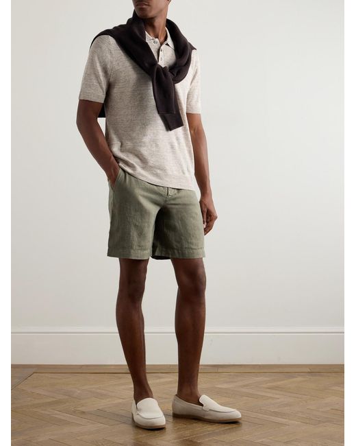 Mr P. Green Straight-Leg Linen Shorts for men