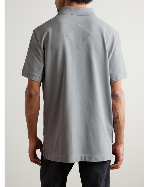Canada Goose Gray Beckley Logo-Appliquéd Paneled Cotton-Piqué Polo Shirt for men