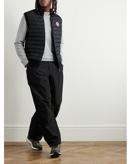 Canada Goose Black Hybridge Slim-Fit Merino Wool And Quilted Nylon Down Gilet for men