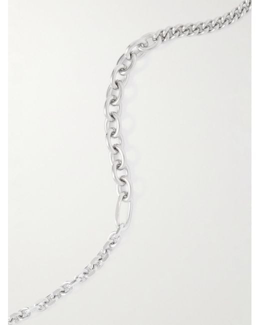 Collana a catena in metallo argentato di Paul Smith in White da Uomo