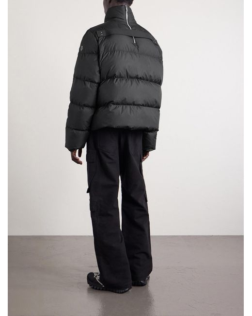 Rick Owens Black Moncler Quilted Shell Down Jacket for men
