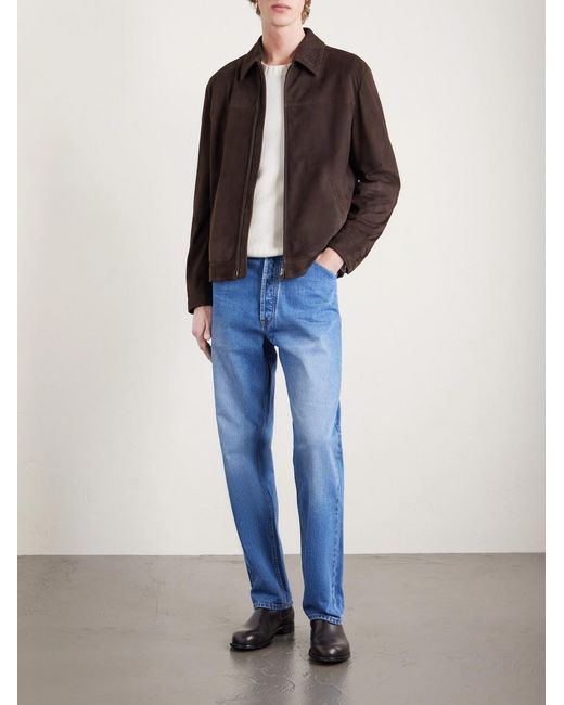 Canali Brown Woven Suede Jacket for men