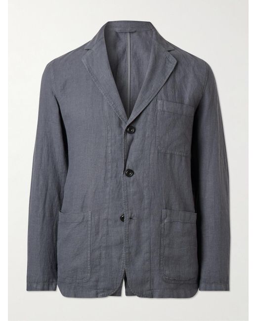 Hartford Gray Jobby Pat Unstructured Linen Blazer for men