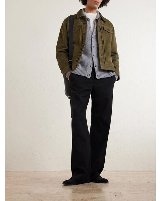 Officine Generale Green Liam Suede Jacket for men