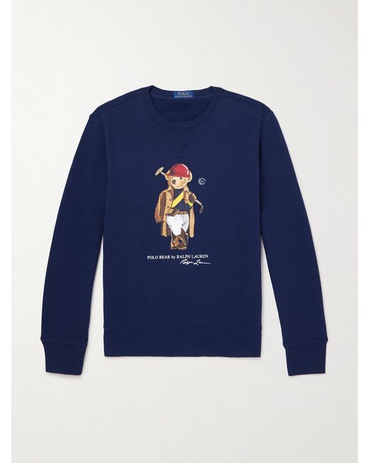 Polo Ralph Lauren Blue Printed Cotton-blend Jersey Sweatshirt for men