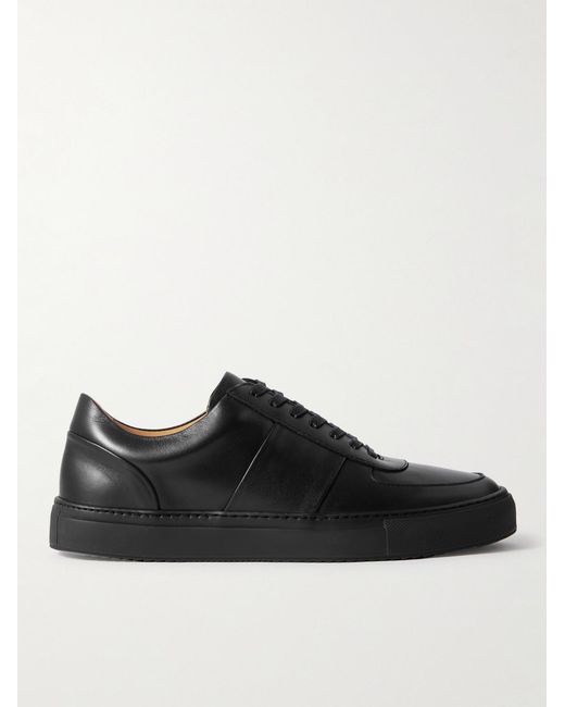 Mr P. Black Larry Leather Sneakers for men