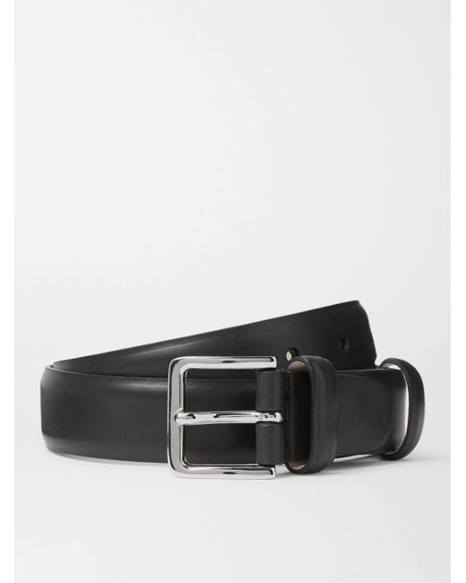 Mr P. Black 3Cm Leather Belt for men