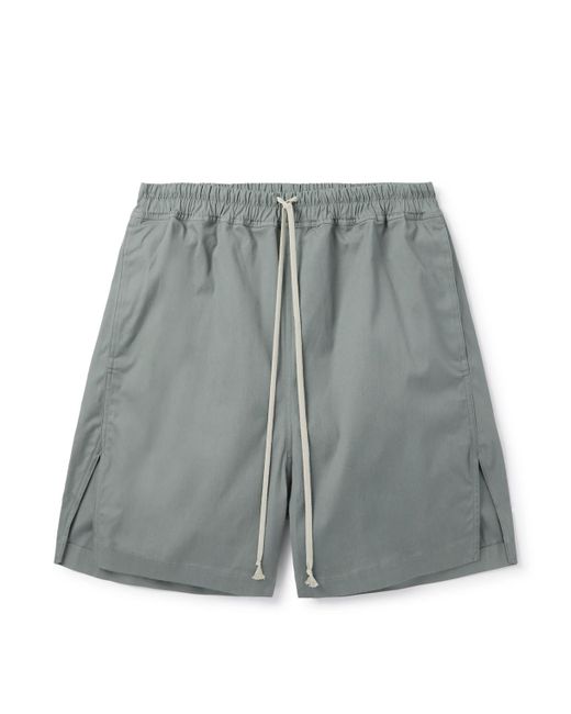 Rick Owens Gray Straight-Leg Cotton-Blend Poplin Drawstring Shorts for men