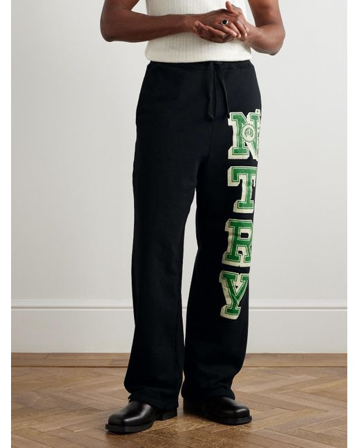 Kapital N.TRY gerade geschnittene Jogginghose aus Baumwoll-Jersey mit Print in Blue für Herren