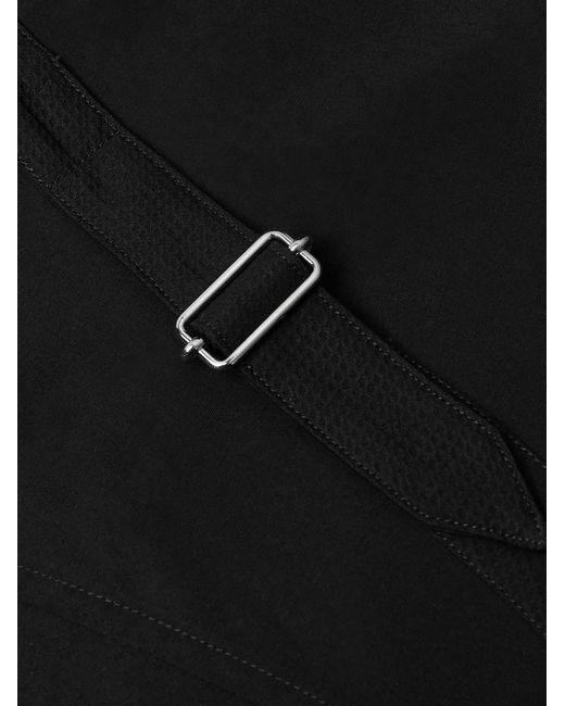 McQueen Black Slim-Fit Harness-Detailed Stretch-Cotton Shirt for men